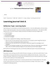 Univ Ay T Learning Journal Unit Pdf Muhammad