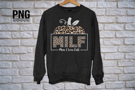 MILF Man I Love Fall Pumpkin Leopard Png Graphic By Boom Spider Blue Creative Fabrica