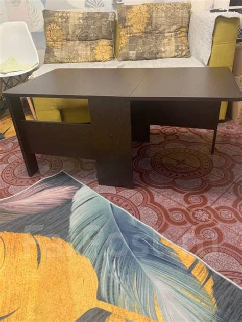 Стол-книжка мини, прямоугольный, раскладной, тёмное дерево, б/у, в ...