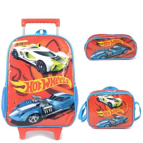 Mochila Infantil Rodinhas Hot Wheels Lancheira E Estojo Laranja Laranja Shopee Brasil