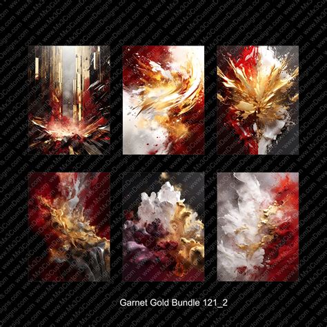 12 Garnet And Gold Digital Backgrounds 18x24 Inch High Resolution Digital