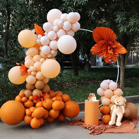 Burnt Orange Balloon Garland Arch Kit Pcs Double Stuffed Pumpkin