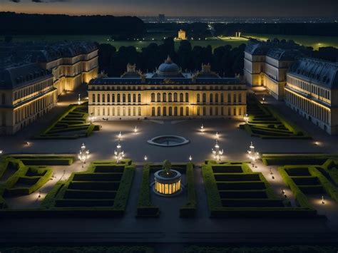 Premium Ai Image Aerial Night Majesty Drone Shots Of The Palace Of