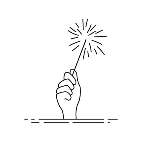 Premium Vector Hand Holding A Sparkling Sparkler