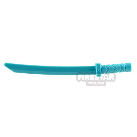 Lego Minifigure Weapon Shamshir Katana With Square Guard Medium Azure