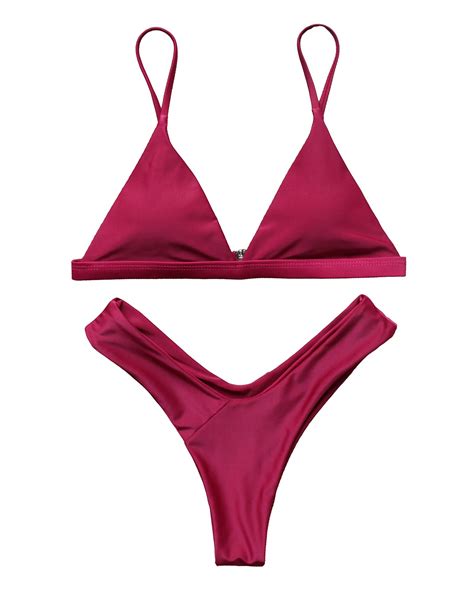 RXRXCOCO Two Piece Sexy Bikini Brazilian Thong Bottom Padded Swimsuit Women Depilacion Brasileña