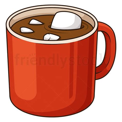 Cartoon Hot Chocolate With Marshmallows Cartoon Vector Clipart Friendlystock