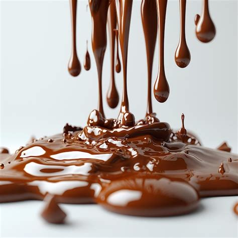 Drips Of Melted Milk Chocolate Flowing Hot Liquid Premium AI Generated Image