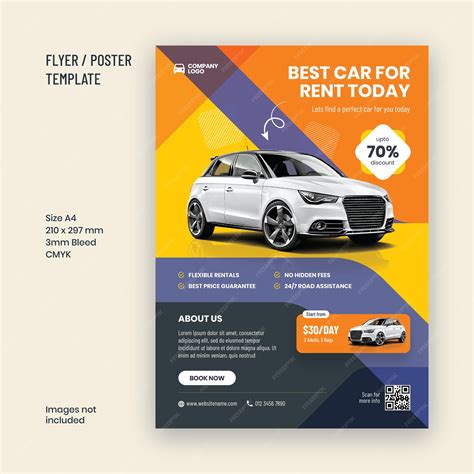 Premium Vector Car Rental Promotion Flyer Template