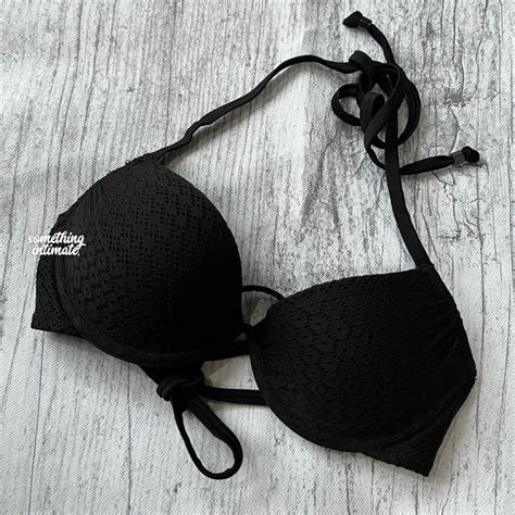 Jual H M Lace Polkadot Plunge Super Pushup Black Bikini Set Push Up Bikini Swimsuit Two