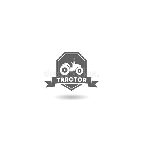 Tractor Logo Illustration Template With Shadow Stock Vector