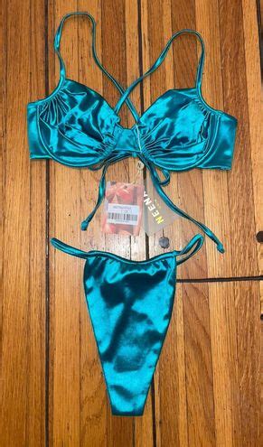 Oh Polly Neena Swim Bikini Blue Off Retail New With Tags From Cinn