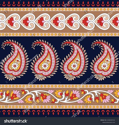 All Over Vector Paisley Pattern Border Stock Vector (Royalty Free ...