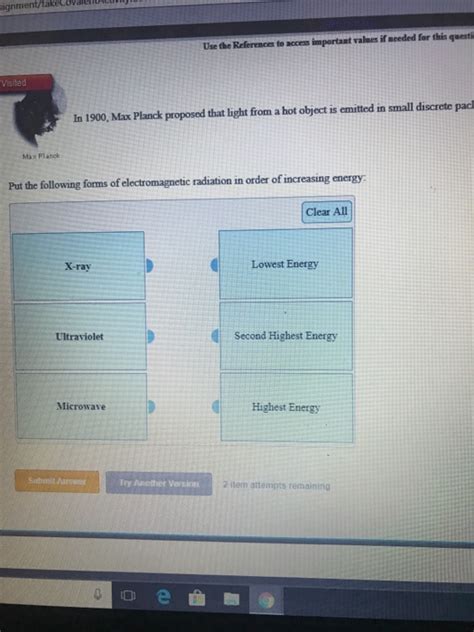 Solved Put The Following Forms Of Electromagnetic Radiation