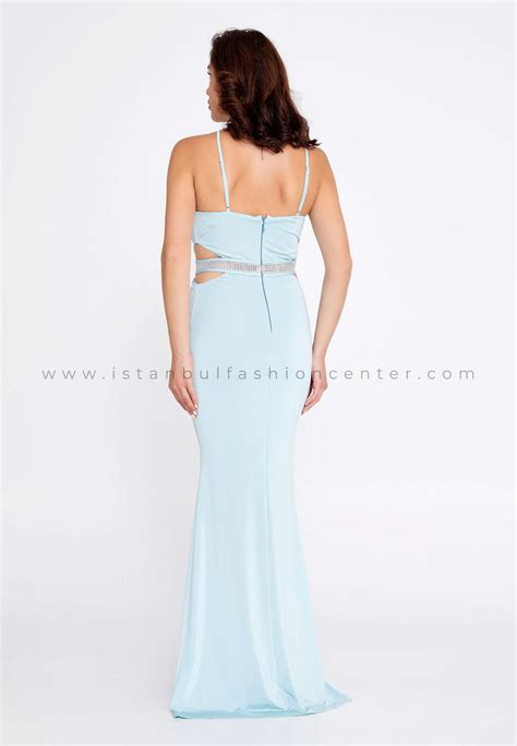 GYGESS Sleeveless Maxi Lycra Mermaid Regular Blue Evening Dress