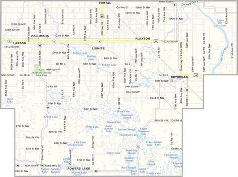 north dakota county map  county maps