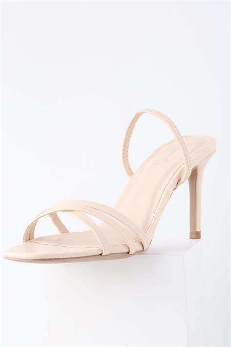 Cute Nude Heels Slingback Heels Nude High Heel Sandals