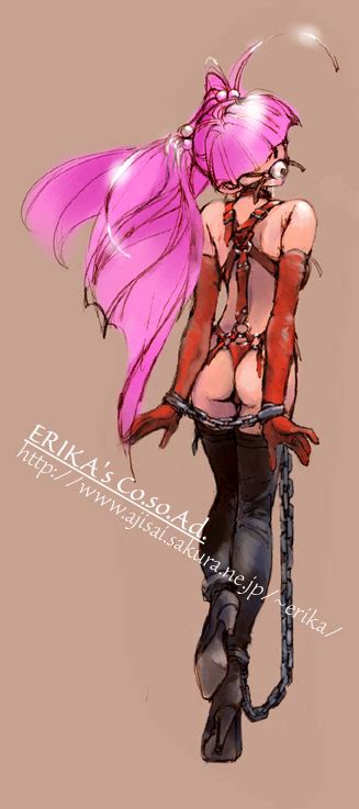 Shibata Masahiro Original Archived Source 1girl Antenna Hair Arms At Sides Ass Ball Gag