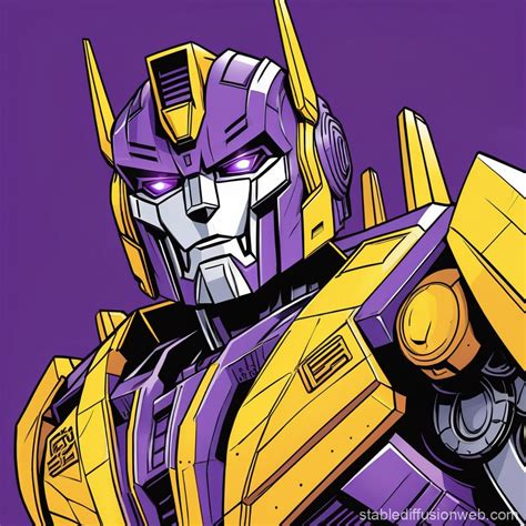 Purple And Yellow Transformer Autobot Scene Stable Diffusion Online