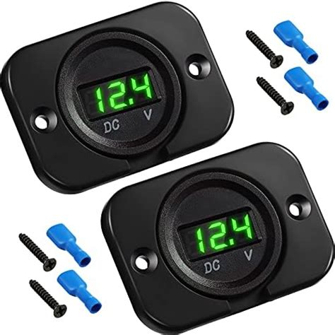 Amazon 2 Pieces Direct Current 12V Car Voltage Gauge LED Display