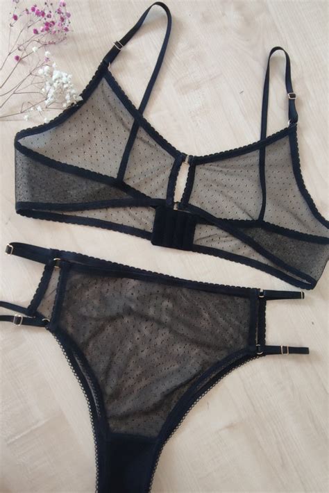 Sheer Lingerie See Through Set Transparent Romantic Mesh Lingerie