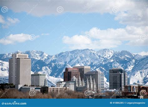 Salt Lake City Skyline Stock Image Image Of Salt Lake 41886285