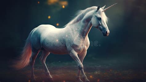 Beautiful Unicorn Horse . Ancient Mythical Creature Stock Illustration ...