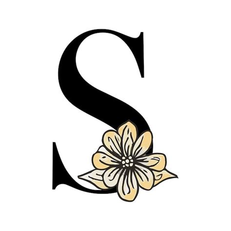 Premium Vector S Flower Letter