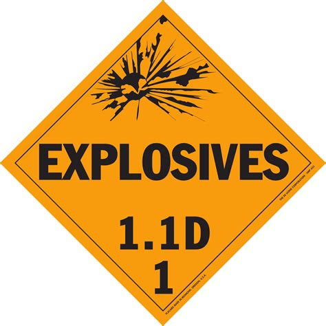 hazardous material placards      class  explosive