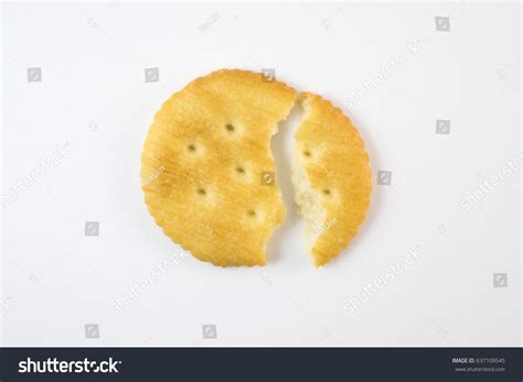 Broken Cracker Isolate On White Background Stock Photo 637109545