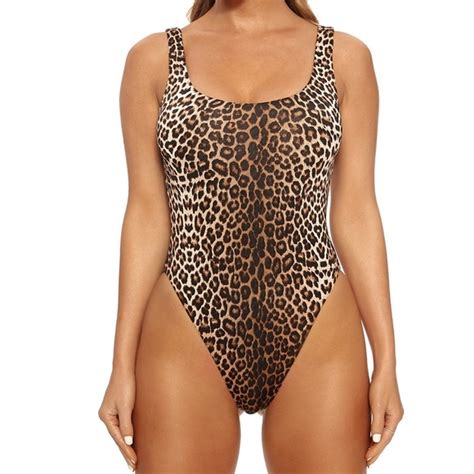 Naked Wardrobe Swim Naked Wardrobe Leopard Tank One Piece Monokini Poshmark