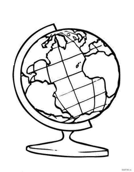 Глобус контурный рисунок (19 фото) » Рисунки для срисовки и не только
