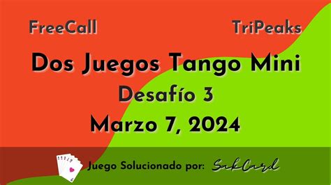 Dos Juegos Tango Mini FreeCall Desafío 3 Microsoft Solitaire