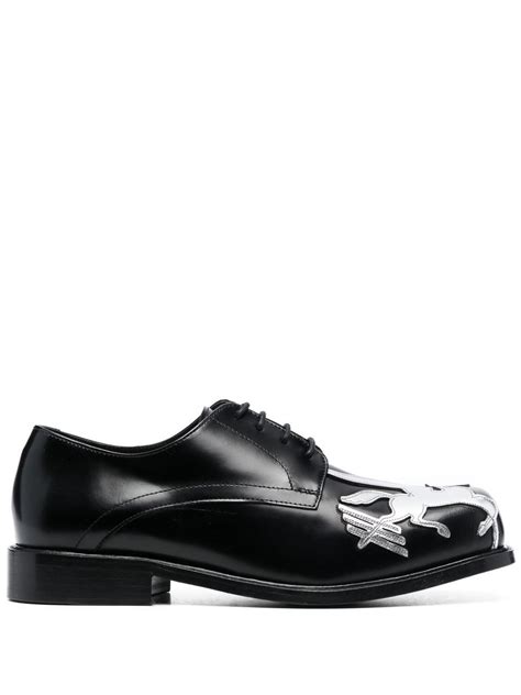 Stefan Cooke Pegasus Laser Cut Derby Shoes In Pegasus Square Toe