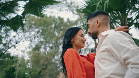 Hot Partners Dancing Passionate Performance In Garden Close Up Dancers Moving Stock Photo