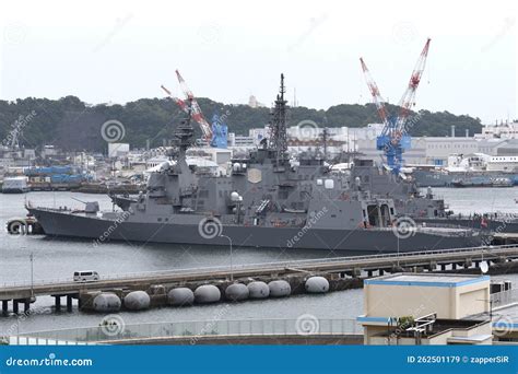 Japan Maritime Self Defense Force Js Teruzuki Dd 116 Akizuki Class Destroyer Editorial Stock