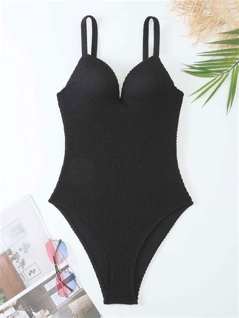 European American Style Bikini One Piece Swimsuit With Wrinkled