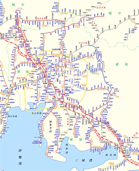 名鉄電車の路線図・停車駅（名古屋本線） 路線図ネット