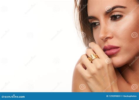 Beauty Fashion Blonde Girl Face Make Up Studio Shot Stock Image Image Of Gorgeous Naked