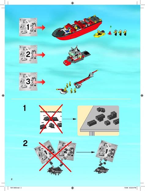 LEGO Instructions for set 7207 Fire Boat, City - Fire