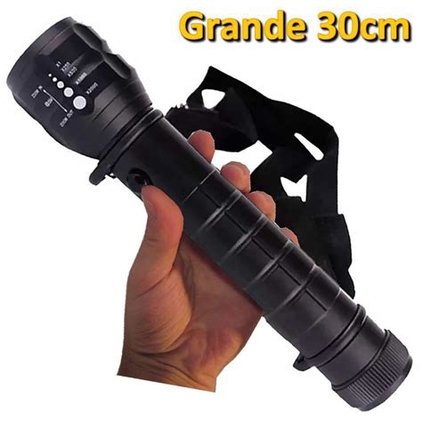 Lanternas A Pilha Grande - commercebrasil Lanterna Tática Led Cree Grande com Alça Bussola a ...