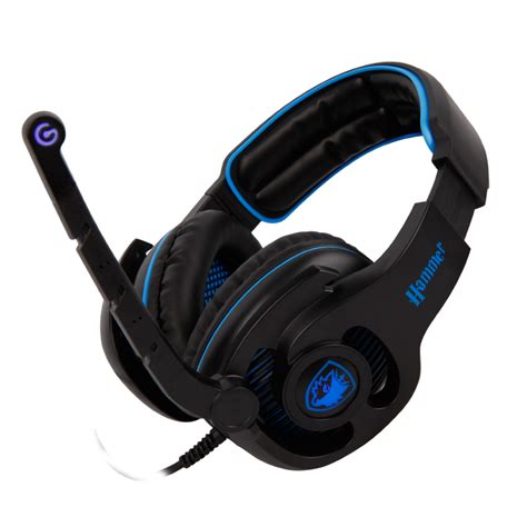 Headset Gamer Sades Sa-923 Hammer, 7.1 Surround, Black/Blue, Sa-923