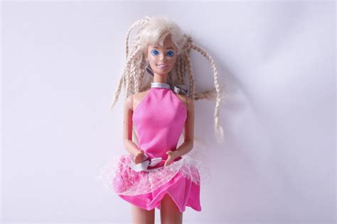 Mattel Barbie Doll Bent Arms Blonde Hair With Braids Pink Short Dress Fashion Doll