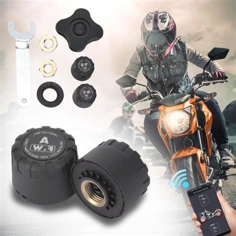 Minifinker capteur de pression des pneus 2 pièces moto Bluetooth TPMS