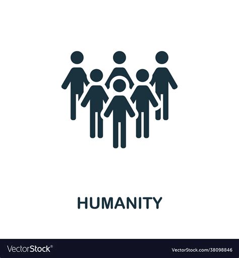 Humanity Icon Monochrome Simple Element From Vector Image