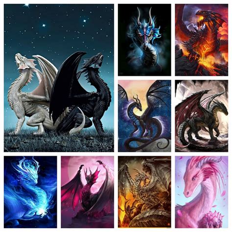 D Diy Diamond Painting Full Drill Resin Dragon Diamond Painting