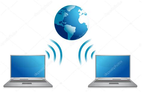 Laptops Connected To The Internet — Stock Photo © Alexmillos 14810971