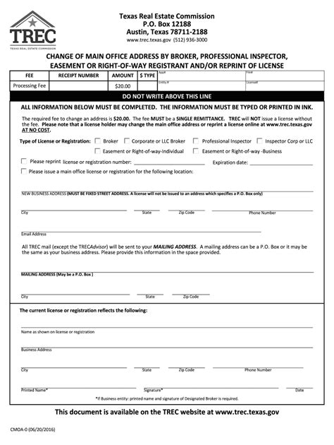 Tx Trec Cmoa Fill And Sign Printable Template Online Us