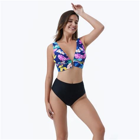 Swimsuit Supplier Two Piece Bikini Custom Bathing Suit Tropical Print Swimwear Swimsuit And