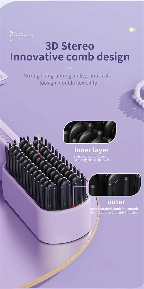 Dual Purpose Portable Usb Rechargeable Fast Heating Hot Comb Hair Straightener Mini Cordless